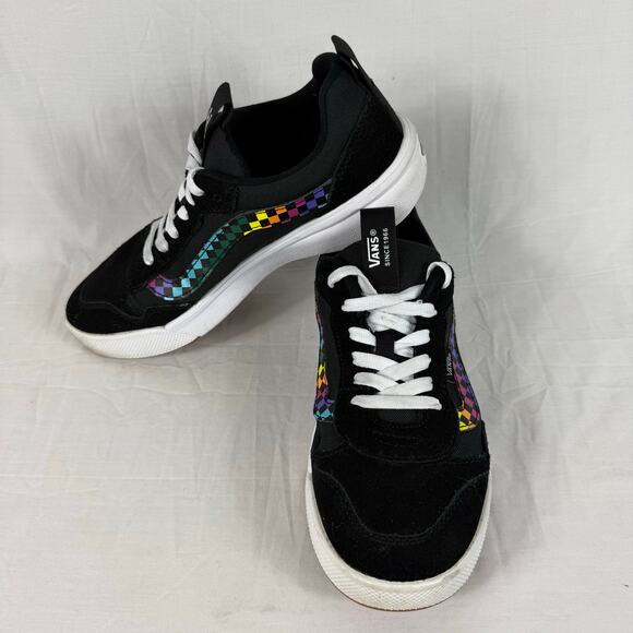 Vans Old Skool Skater Shoes Women's 9.5 Black Rainbow Low Top - Picture 1 of 9